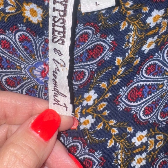 Gypsies & Moondust Multicolor Boho Wide Leg Pants - Picture 3 of 5